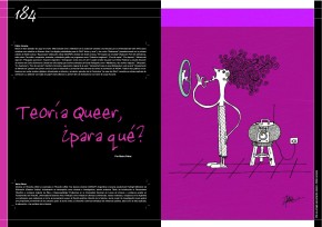 Primera y segunda página del artículo "Teoría Queer, ¿para qué?" por Moira Pérez